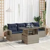 Image de Vidaxl Salon De Jardin 5 Pcs Avec Coussins Noir RÃ©sine TressÃ©e Acacia