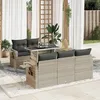 Image de Vidaxl Salon De Jardin 6 Pcs Avec Coussins Gris Clair RÃ©sine TressÃ©e