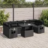 Image de Vidaxl Salon De Jardin 8 Pcs Avec Coussins Noir RÃ©sine TressÃ©e