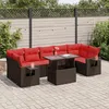 Image de Vidaxl Salon De Jardin Avec Coussins 8 Pcs Gris RÃ©sine TressÃ©e Acacia