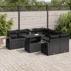 Image de Vidaxl Salon De Jardin 9 Pcs Avec Coussins Noir RÃ©sine TressÃ©e