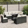 Image de Vidaxl Salon De Jardin 9 Pcs Avec Coussins Noir RÃ©sine TressÃ©e