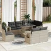 Image de Vidaxl Salon De Jardin 9 Pcs Avec Coussins Gris Clair RÃ©sine TressÃ©e