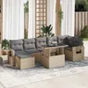 Image de Vidaxl Salon De Jardin Avec Coussins 8 Pcs Beige RÃ©sine TressÃ©e