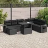 Image de Vidaxl Salon De Jardin 9 Pcs Avec Coussins Noir RÃ©sine TressÃ©e