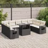 Image de Vidaxl Salon De Jardin 10 Pcs Avec Coussins Noir RÃ©sine TressÃ©e