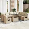 Image de Vidaxl Salon De Jardin Avec Coussins 10 Pcs Beige RÃ©sine TressÃ©e