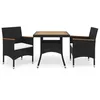 Image de Vidaxl Salon De Jardin 11 Pcs Avec Coussins Noir RÃ©sine TressÃ©e