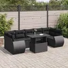 Image de Vidaxl Salon De Jardin 8 Pcs Avec Coussins Noir RÃ©sine TressÃ©e