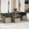 Image de Vidaxl Salon De Jardin 8 Pcs Avec Coussins Gris Clair RÃ©sine TressÃ©e