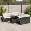 Image de Vidaxl Salon De Jardin 9 Pcs Avec Coussins Noir RÃ©sine TressÃ©e