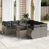 Image de Vidaxl Salon De Jardin 9 Pcs Avec Coussins Gris RÃ©sine TressÃ©e
