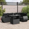 Image de Vidaxl Salon De Jardin 6 Pcs Avec Coussins Noir RÃ©sine TressÃ©e
