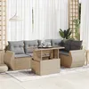 Image de Vidaxl Salon De Jardin Avec Coussins 6 Pcs Beige RÃ©sine TressÃ©e