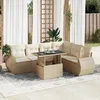 Image de Vidaxl Salon De Jardin Avec Coussins 7 Pcs Beige RÃ©sine TressÃ©e