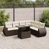 Image de Vidaxl Salon De Jardin Avec Coussins 7 Pcs Marron RÃ©sine TressÃ©e