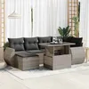 Image de Vidaxl Salon De Jardin Avec Coussins 7 Pcs Gris RÃ©sine TressÃ©e