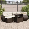 Image de Vidaxl Salon De Jardin Avec Coussins 7 Pcs Marron RÃ©sine TressÃ©e