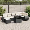 Image de Vidaxl Salon De Jardin 8 Pcs Avec Coussins Noir RÃ©sine TressÃ©e