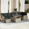 Image de Vidaxl Salon De Jardin 8 Pcs Avec Coussins Gris Clair RÃ©sine TressÃ©e