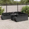 Image de Vidaxl Salon De Jardin 11 Pcs Avec Coussins Noir RÃ©sine TressÃ©e