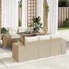 Image de Vidaxl Salon De Jardin Avec Coussins 6 Pcs Beige RÃ©sine TressÃ©e