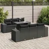 Image de Vidaxl Salon De Jardin 7 Pcs Avec Coussins Noir RÃ©sine TressÃ©e