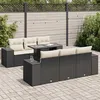 Image de Vidaxl Salon De Jardin 7 Pcs Avec Coussins Noir RÃ©sine TressÃ©e