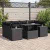 Image de Vidaxl Salon De Jardin 7 Pcs Avec Coussins Noir RÃ©sine TressÃ©e