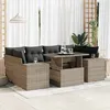 Image de Vidaxl Salon De Jardin Avec Coussins 7 Pcs Gris RÃ©sine TressÃ©e