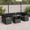 Image de Vidaxl Salon De Jardin 8 Pcs Avec Coussins Noir RÃ©sine TressÃ©e