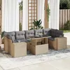 Image de Vidaxl Salon De Jardin Avec Coussins 8 Pcs Beige RÃ©sine TressÃ©e
