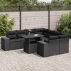 Image de Vidaxl Salon De Jardin 9 Pcs Avec Coussins Noir RÃ©sine TressÃ©e