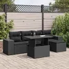 Image de Vidaxl Salon De Jardin 6 Pcs Avec Coussins Noir RÃ©sine TressÃ©e