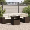 Image de Vidaxl Salon De Jardin Avec Coussins 6 Pcs Marron RÃ©sine TressÃ©e