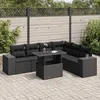 Image de Vidaxl Salon De Jardin 7 Pcs Avec Coussins Noir RÃ©sine TressÃ©e