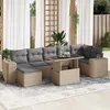 Image de Vidaxl Salon De Jardin Avec Coussins 8 Pcs Beige RÃ©sine TressÃ©e