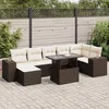 Image de Vidaxl Salon De Jardin 8 Pcs Avec Coussins Marron RÃ©sine TressÃ©e