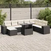 Image de Vidaxl Salon De Jardin 9 Pcs Avec Coussins Noir RÃ©sine TressÃ©e