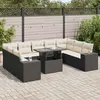 Image de Vidaxl Salon De Jardin 10 Pcs Avec Coussins Noir RÃ©sine TressÃ©e