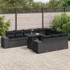 Image de Vidaxl Salon De Jardin 11 Pcs Avec Coussins Noir RÃ©sine TressÃ©e