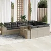 Image de Vidaxl Salon De Jardin 11 Pcs Avec Coussins Gris Clair RÃ©sine TressÃ©e