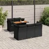 Image de Vidaxl Salon De Jardin 6 Pcs Avec Coussins Noir RÃ©sine TressÃ©e