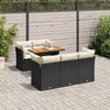 Image de Vidaxl Salon De Jardin 6 Pcs Avec Coussins Noir RÃ©sine TressÃ©e