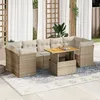 Image de Vidaxl Salon De Jardin Avec Coussins 8 Pcs Beige RÃ©sine TressÃ©e