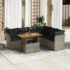 Image de Vidaxl Salon De Jardin Avec Coussins 7 Pcs Gris RÃ©sine TressÃ©e