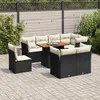 Image de Vidaxl Salon De Jardin 9 Pcs Avec Coussins Noir RÃ©sine TressÃ©e