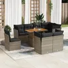 Image de Vidaxl Salon De Jardin 9 Pcs Avec Coussins Gris RÃ©sine TressÃ©e