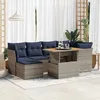 Image de Vidaxl Salon De Jardin Avec Coussins 7 Pcs Gris RÃ©sine TressÃ©e