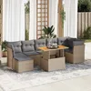 Image de Vidaxl Salon De Jardin Avec Coussins 8 Pcs Beige RÃ©sine TressÃ©e